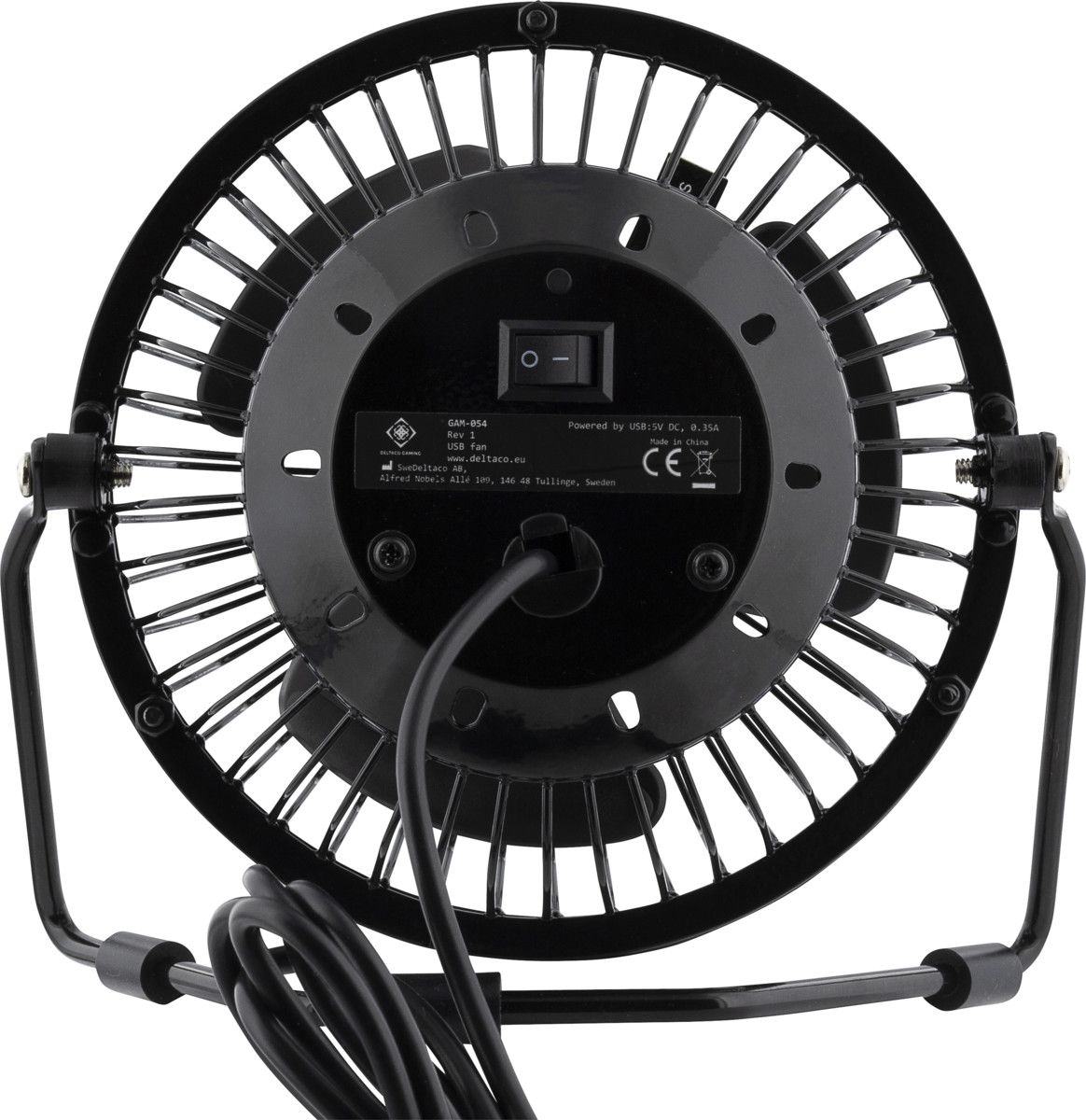Deltaco Gaming USB Desk Fan With Clock