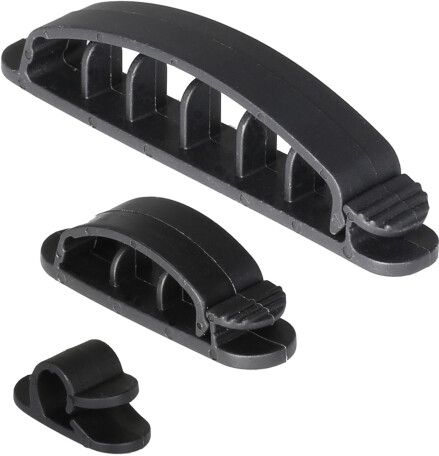 Deltaco Självhäftande Kabelklämmor 10-pack | Tillbehör - Hemmakontor - Kabelhantering - Kabelhållare | AlltMobil