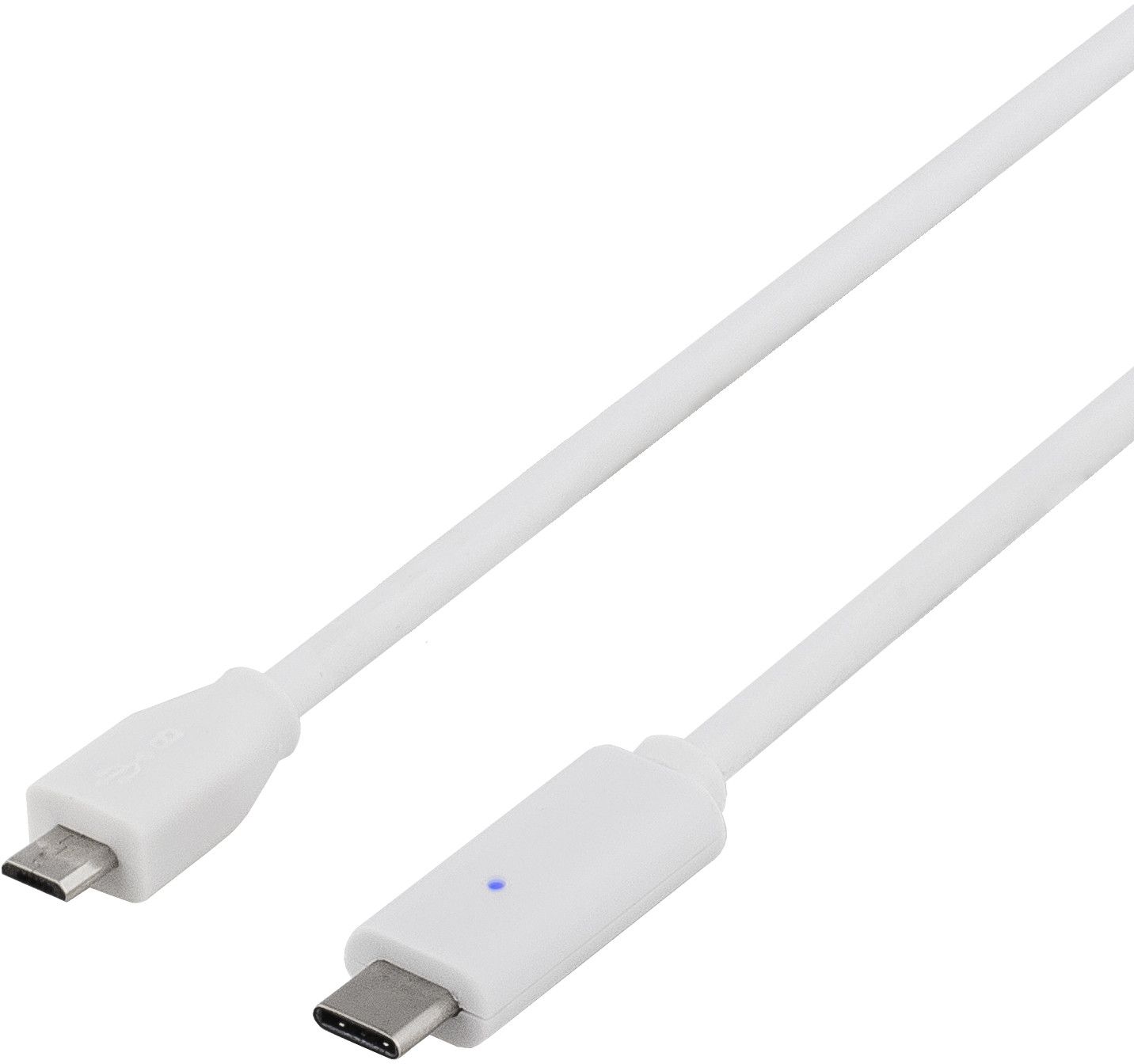 Deltaco USB-C to MicroUSB Cable - Svart 1 meter