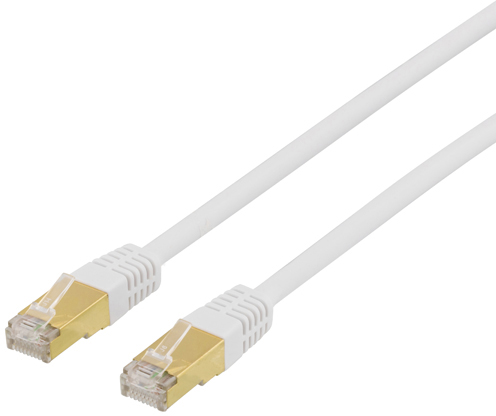 Deltaco Vit Nätverkskabel CAT7 S/FTP - 1 meter