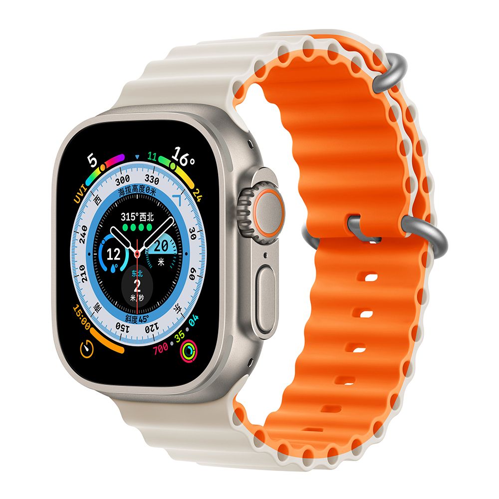 Devia Sport6 Silicone Two-tone Watch Band (Watch 42/41/40/38mm) - Svart/orange |  | AlltMobil