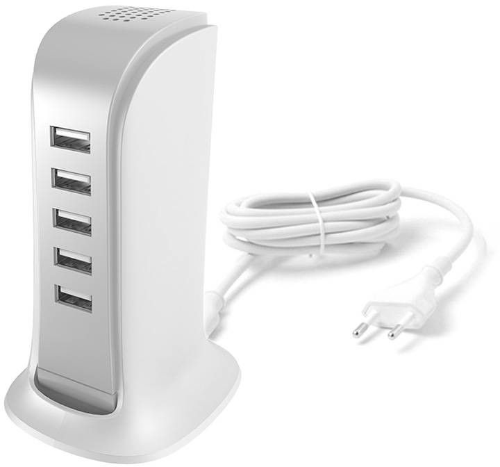 Dudao A5EU 5x USB Charger + Power Cable