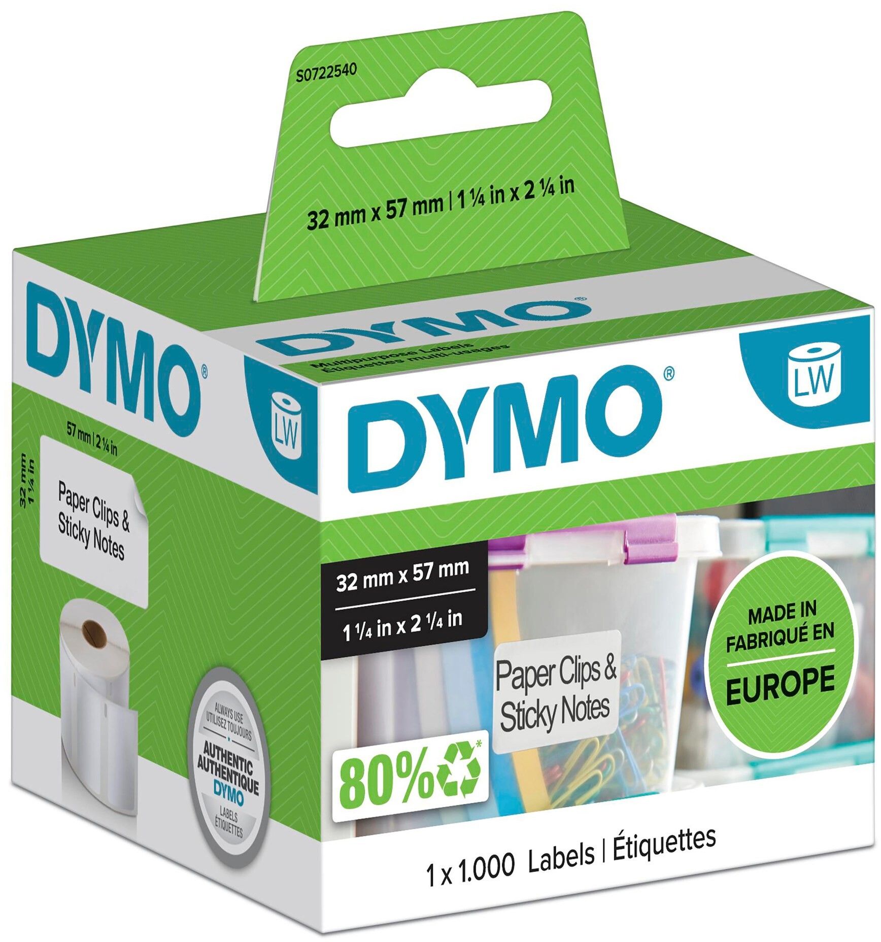 Dymo Removable Labels 32x57mm (1000st) | Mac - Generella Mac-tillbehör - Skrivare - Förbrukningsmaterial | AlltMobil