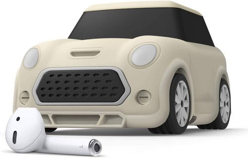 Elago Mini Car Design Case (AirPods 1/2) - Creme | AirPods - AirPods 1 - 2 - Fodral - Silikon - TPU | AlltMobil