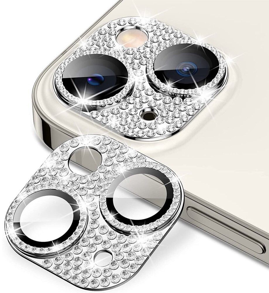 Enkay Rhinestone Camera Glass (iPhone 15/15 Plus) - Svart | iPhone - iPhone 15 - Skal & fodral - Kameraskydd | AlltMobil