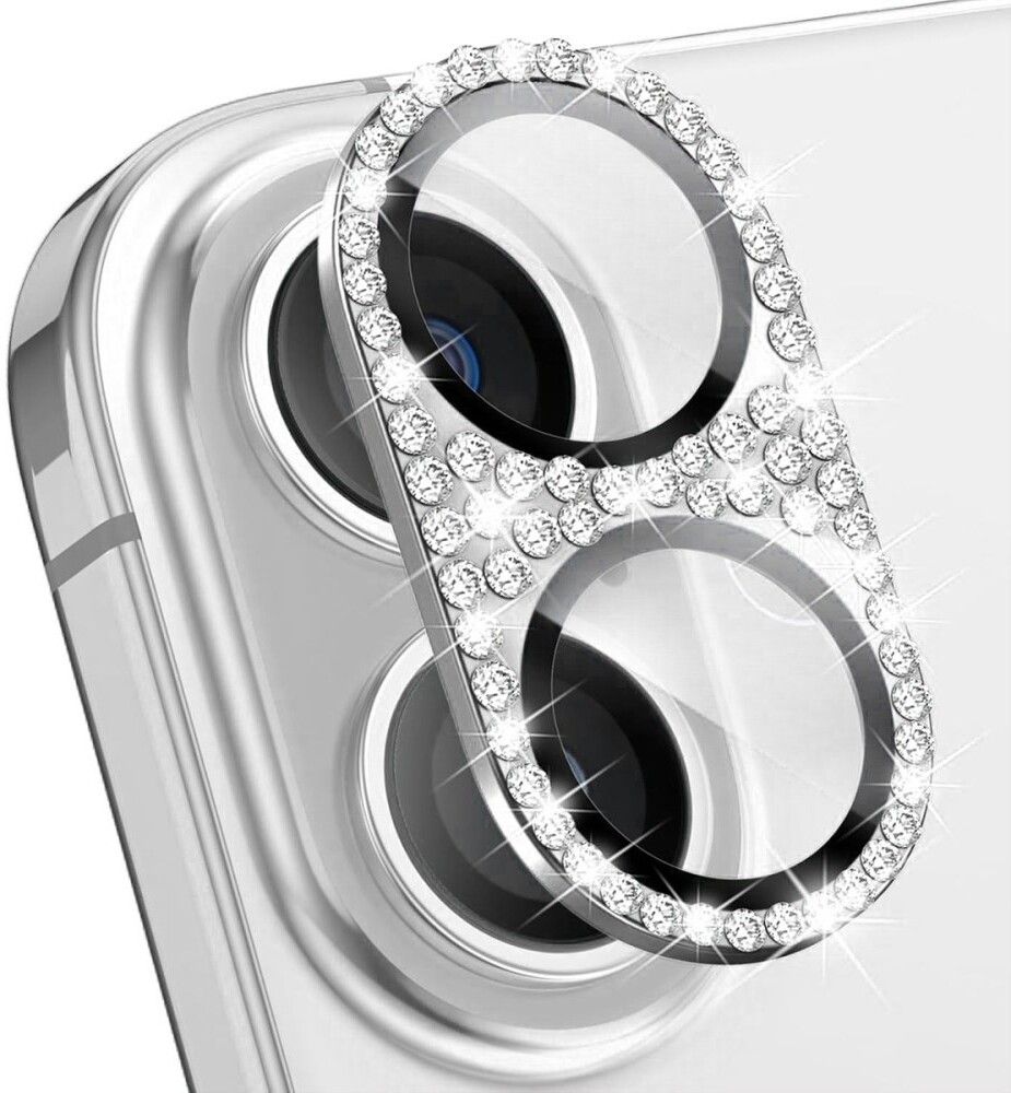 Enkay Rhinestone Camera Glass (iPhone 17) - Silver | iPhone - iPhone 17 - Skal & fodral - Kameraskydd | AlltMobil