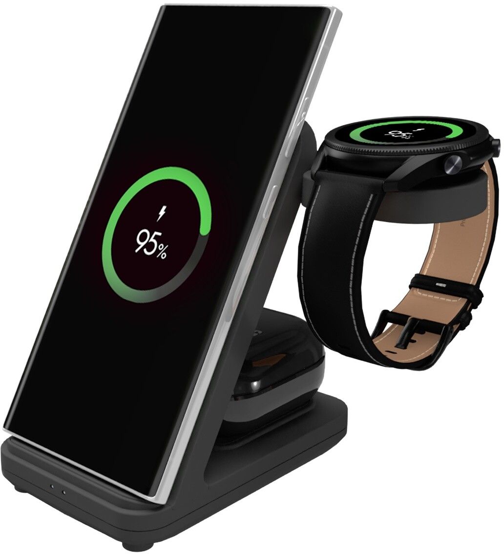 Fixed 3in1 Trådlös Laddstation för Samsung - Vit | Samsung - Generella tillbehör - Laddare - Trådlösa laddare | AlltMobil