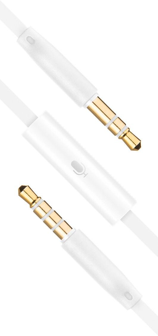 Fixed AUX-kabel med Mikrofon | Tillbehör - Kablar - 3,5 mm-kablar | AlltMobil
