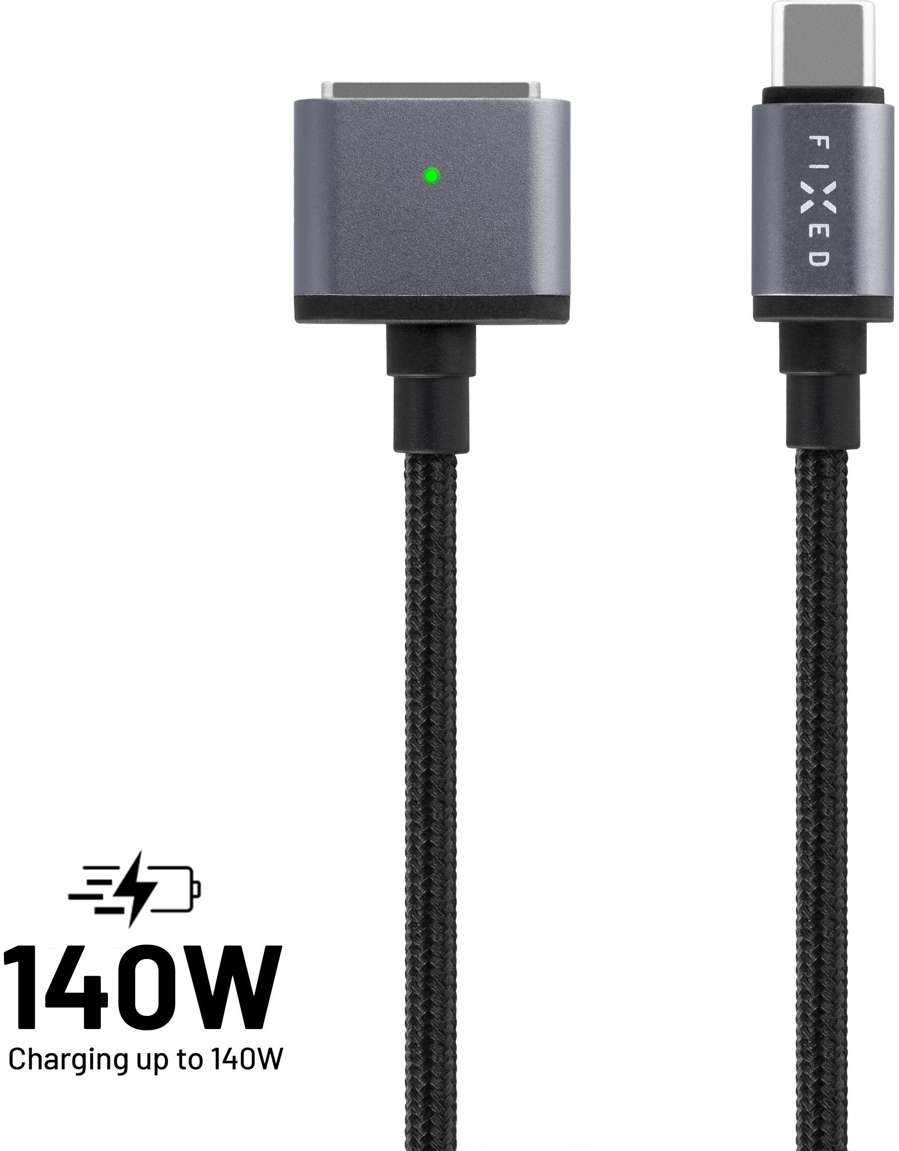 Fixed Braided Cable USB-C/MagSafe 3 140W | Mac - Macbook Pro 14 (2023) - Laddning - MacBook-laddare | AlltMobil