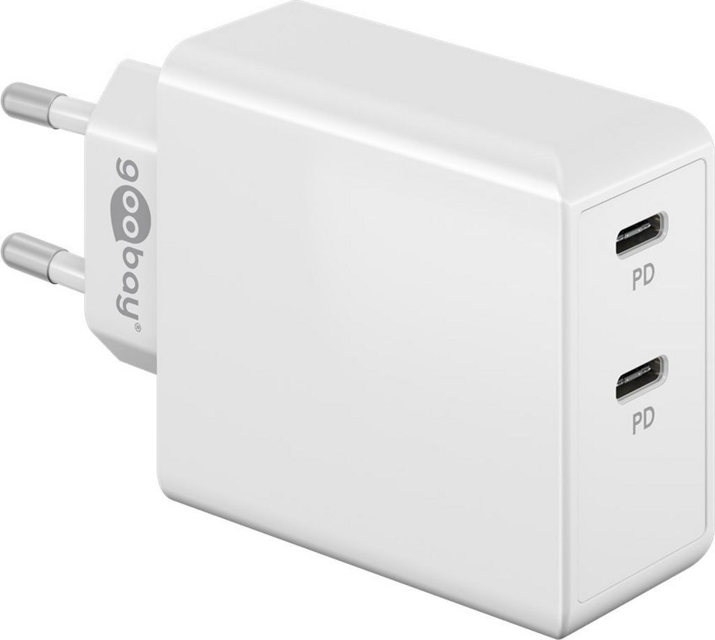 Goobay Dual USB-C PD Quick Charger 36W - Svart