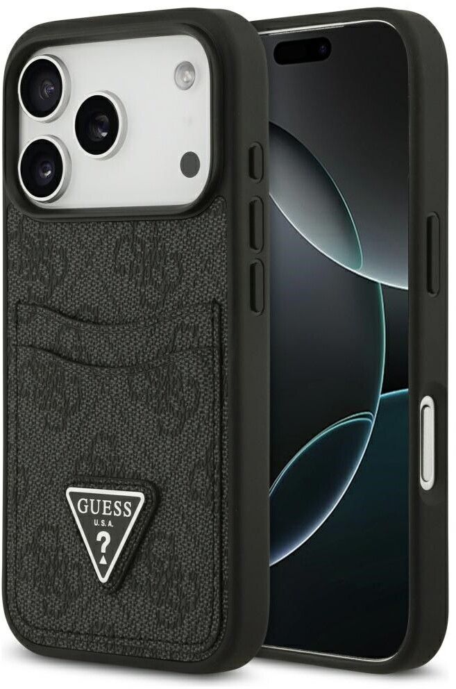 Guess 4G Double Card Case (iPhone 17 Pro) - Svart | iPhone - iPhone 17 Pro - Skal & fodral - Hårda skal | AlltMobil
