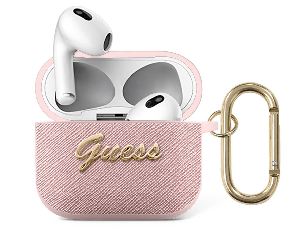 Guess 4G Saffiano Case (AirPods 3) - Svart |  | AlltMobil