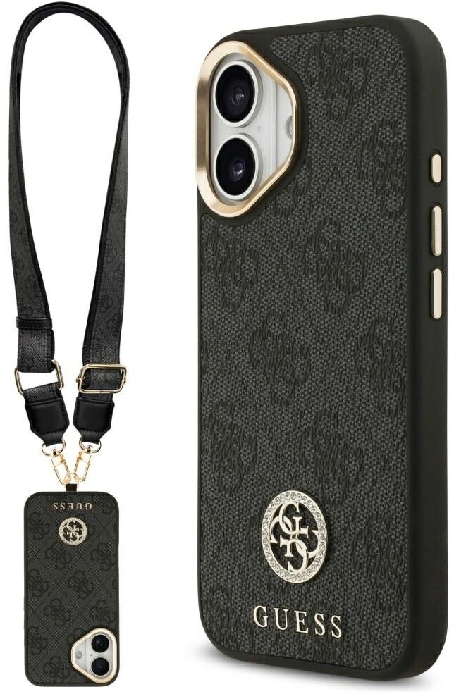 Guess 4G Strass Logo Case with Strap (iPhone 17) | iPhone - iPhone 17 - Skal & fodral - Hårda skal | AlltMobil