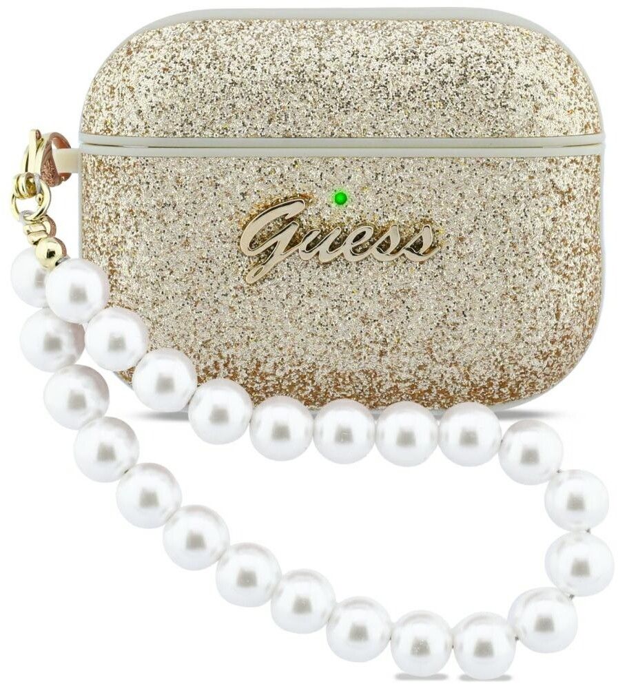 Guess Glitter Pearl Strap Case (AirPods Pro 3) - Svart
