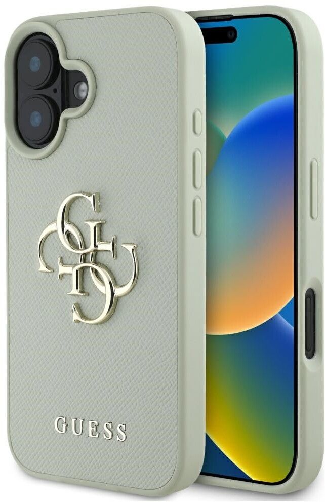 Guess Grained 4G Logo Case (iPhone 16) - Grön