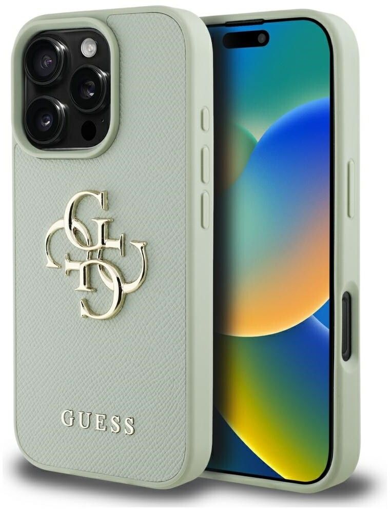 Guess Grained 4G Logo Case (iPhone 16 Pro Max) - Grön