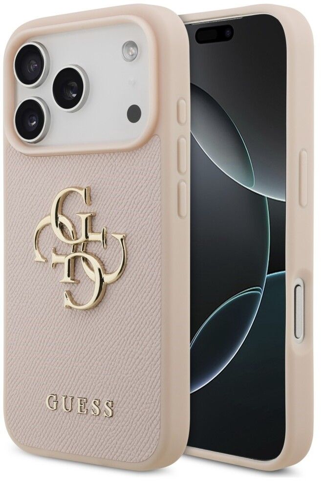 Guess Grained 4G Logo Case (iPhone 17 Pro) - Rosa
