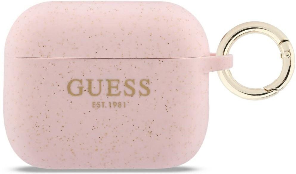 Guess Silicone Glitter Case (AirPods Pro 3) - Röd