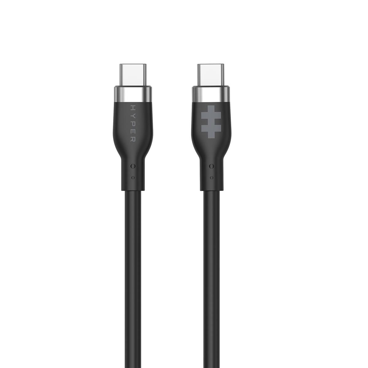 Hyper Hyperjuice Silicone USB-C to USB-C Cable - Vit, 2 meter | Tillbehör - Kablar - USB-C till USB-C-kablar | AlltMobil