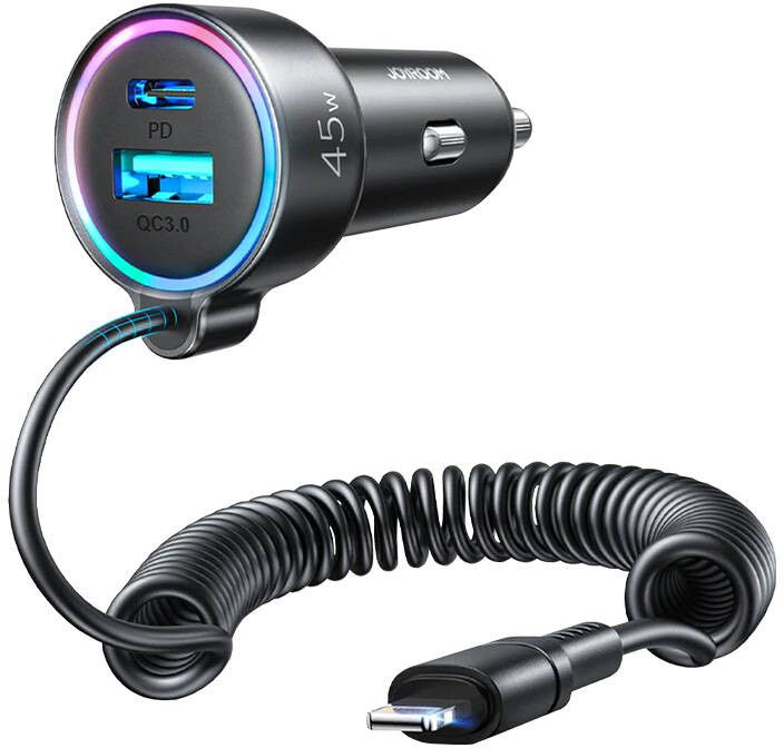 Joyroom CL08 Car Charger with Lightning Cable | iPhone - Generella tillbehör - Biltillbehör - Billaddare - Med Lightning-kabel | AlltMobil