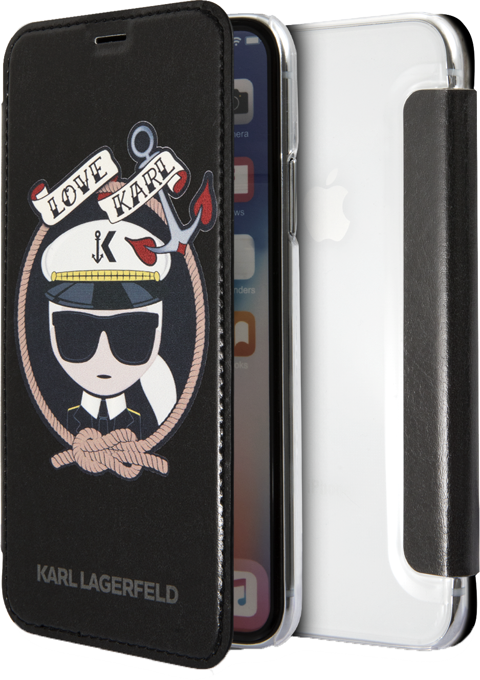 Karl Lagerfeld Sailor Flip Cover (iPhone X/Xs)