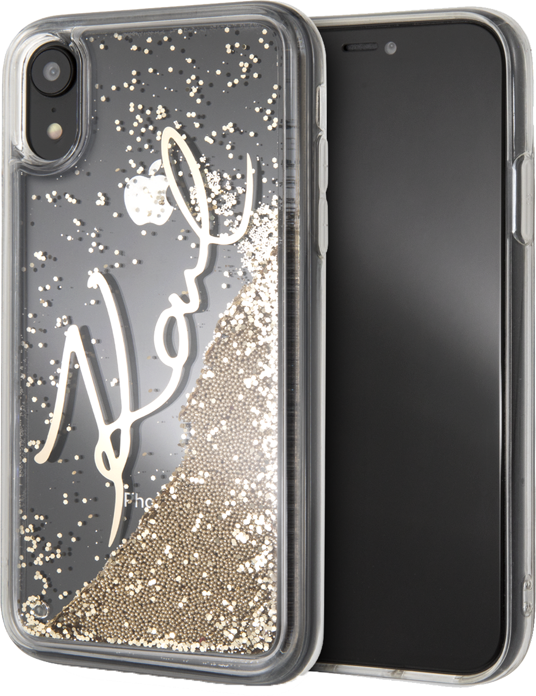 Karl Lagerfeld Signature Liquid Glitter (iPhone Xr) - Guld