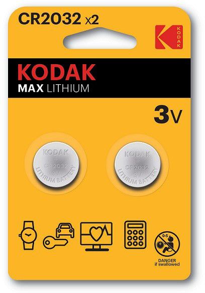 Kodak Max Lithium CR2032 Battery 2-Pack