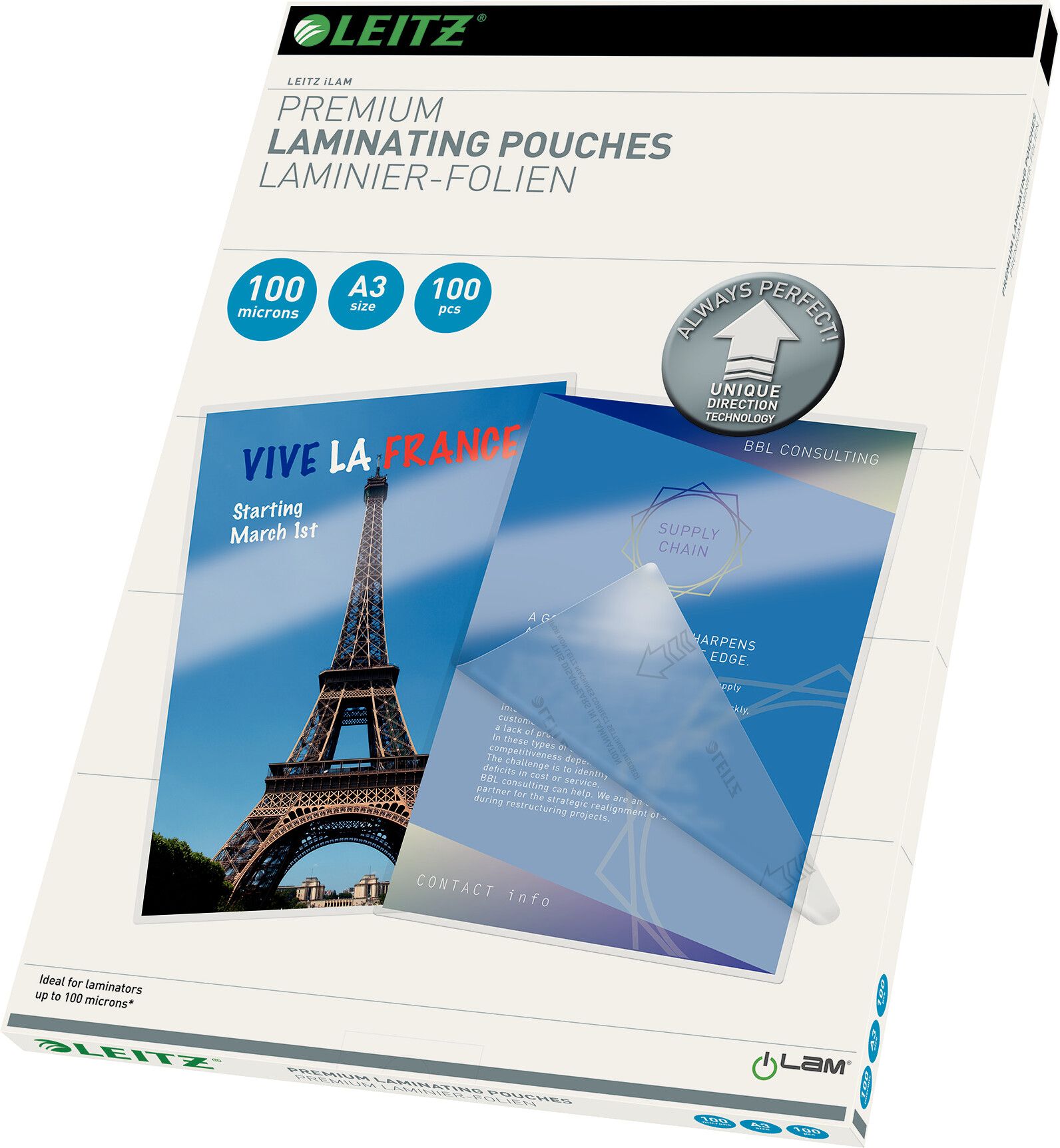 Leitz UDT Laminating Film A3 - 125 micron
