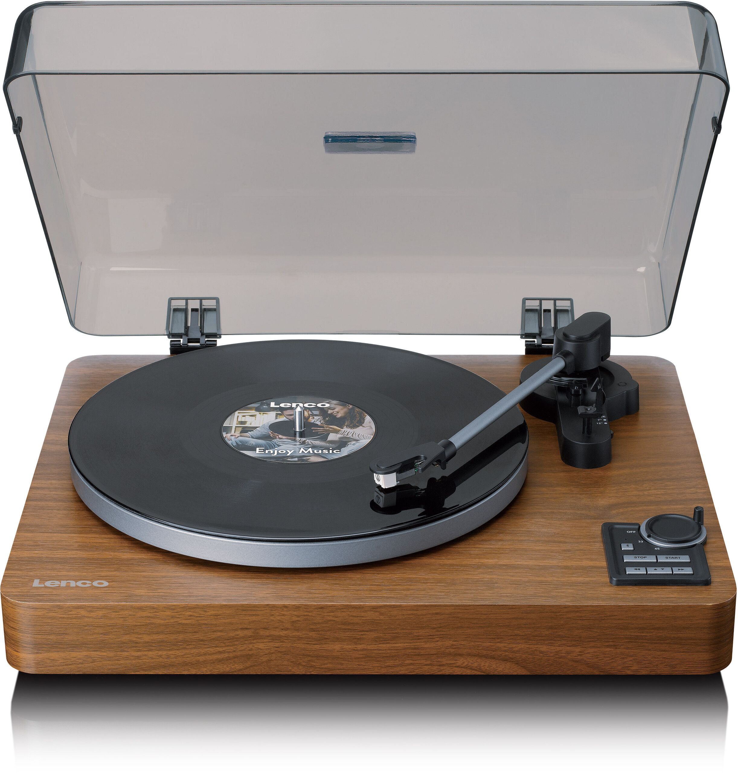 LENCO LBTA-165 Automatic Record Player with Bluetooth - Träfärgad | Tillbehör - Högtalare - Skivspelare | AlltMobil
