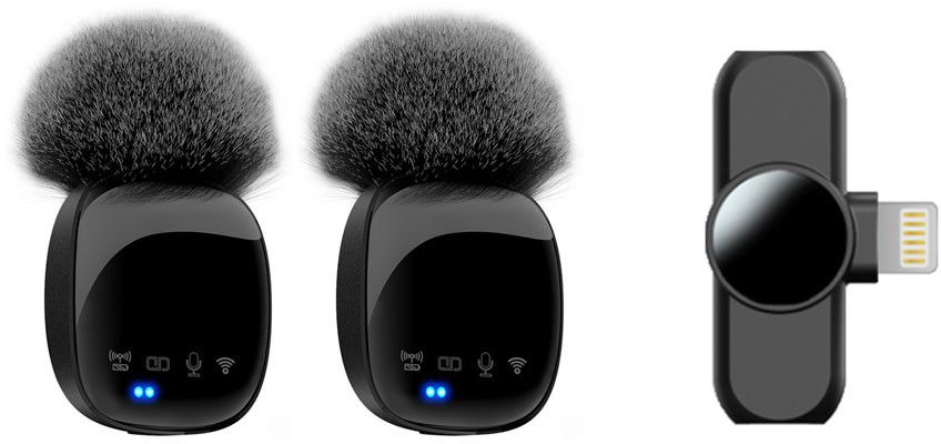 Lippa Pro Wireless Lavalier Microphone x2 with Lightning