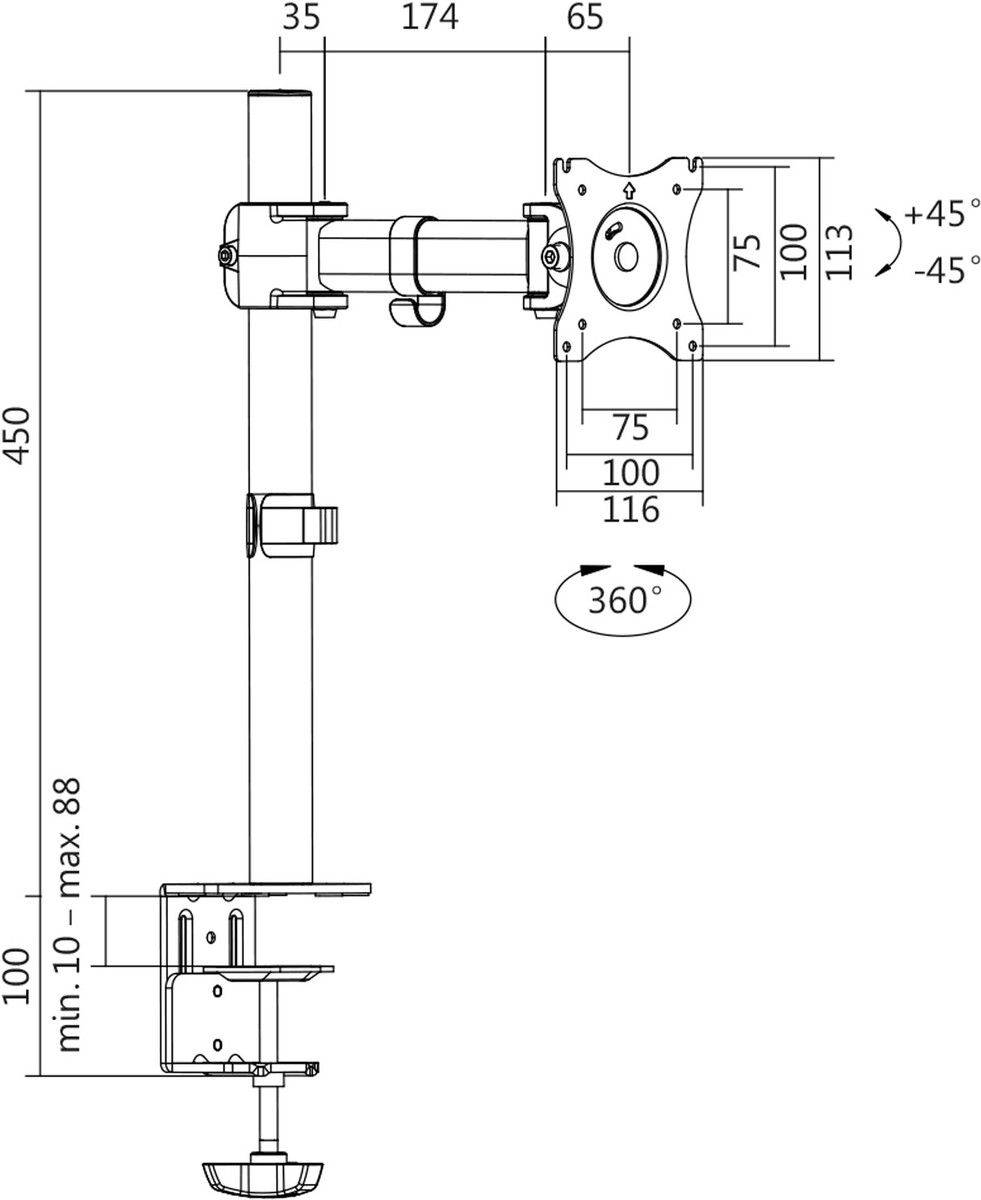 LogiLink Monitor Mount Stand with Adjustable Arm 1327"