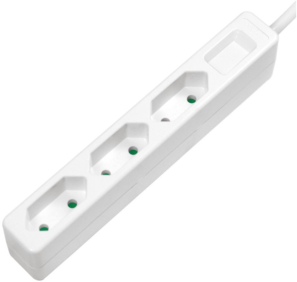 LogiLink Slim Euro Grenuttag 3-vägs - Svart