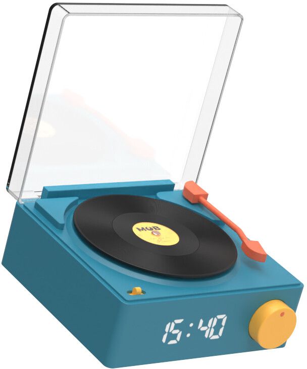 MOB Vinyl Retro Alarm Clock Speaker - Grå