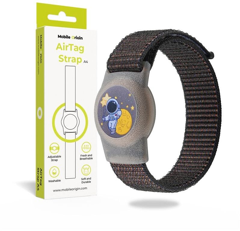 Mobile Origin AirTag Strap Black Cosmonaut | Tillbehör - Smarta hem - AirTag & Trackers - Fodral & hållare - Armband | AlltMobil