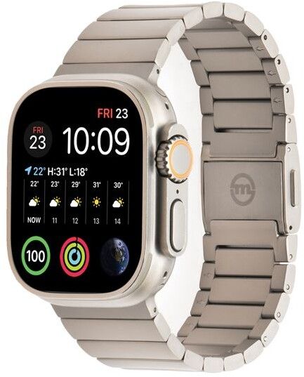 Mobile Origin Titan Band (Watch 49/46/45/44/42mm) - Svart | Apple Watch - Generella tillbehör - Armband - Series 1-9 42-45mm - Metallarmband | AlltMobil