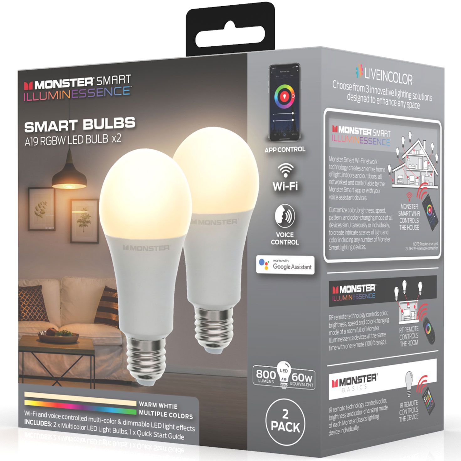 Monster Smart LED Bulbs RBGW E27