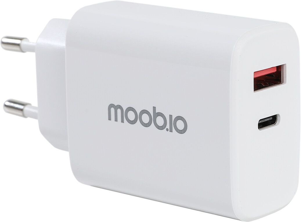Moobio Väggladdare 35W USB-C och USB-A PD