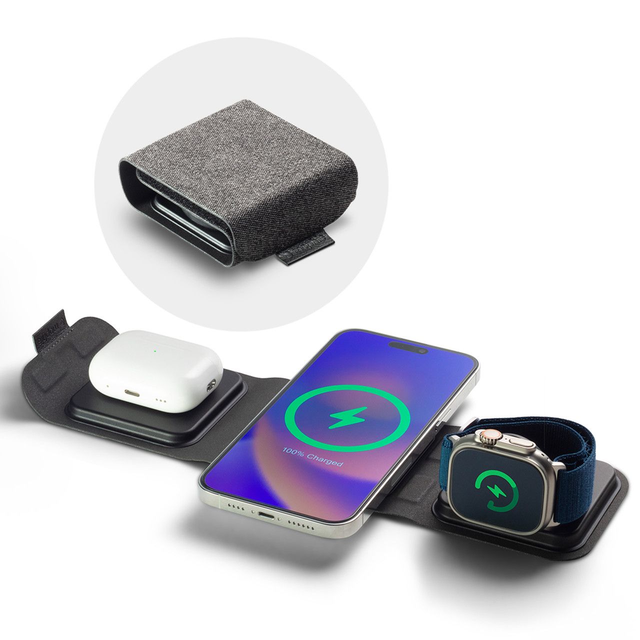 Mophie 3-in-1 Travel Charger with MagSafe | Tillbehör - Laddare - Laddstationer | AlltMobil