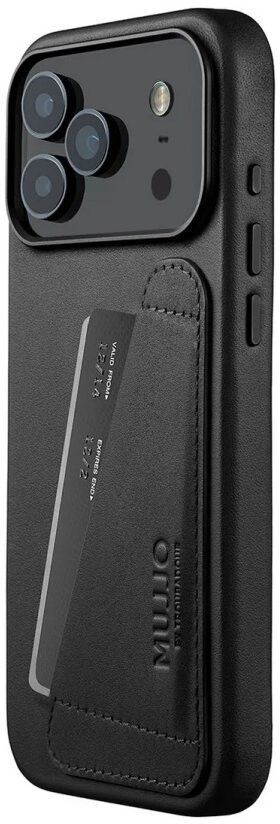 Mujjo Full Leather Wallet Case (iPhone 17 Pro Max) - Svart | iPhone - iPhone 17 Pro Max - Skal & fodral - Läderfodral | AlltMobil