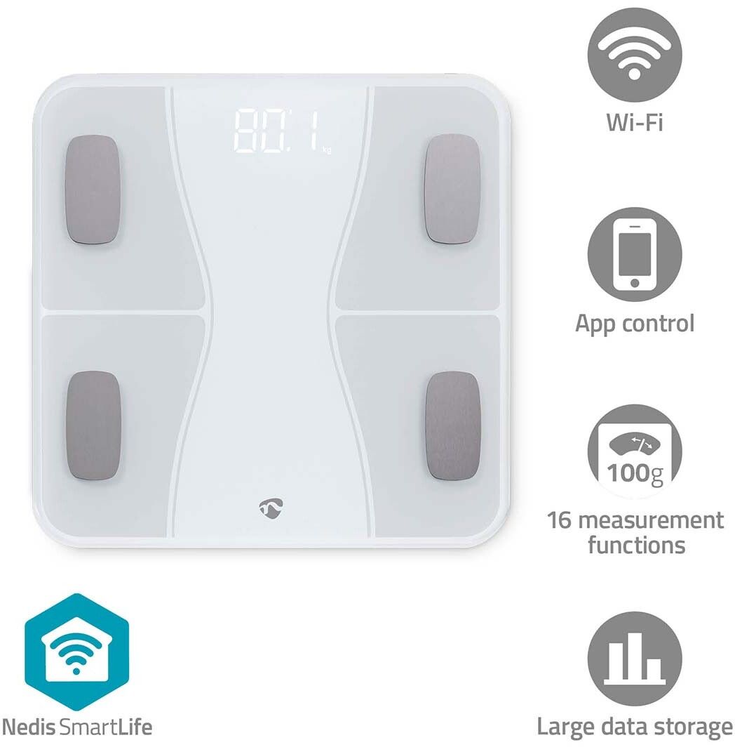 Nedis SmartLife Bluetooth Smart Personal Scale | iPhone - Generella tillbehör - Hälsa & fitness - Personvågar | AlltMobil