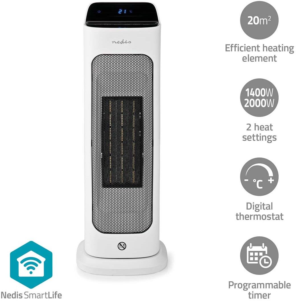 Nedis SmartLife Wi-Fi Smart Ceramic Fan Heater 20 m² | Tillbehör - Hemmakontor - Komfort - Värme | AlltMobil