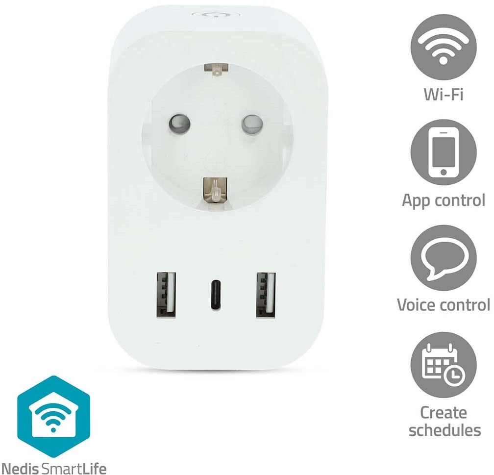 Nedis SmartLife Wi-Fi Smart Plug with Power Meter | Tillbehör - Smarta hem - Brytare - Wi-Fi | AlltMobil