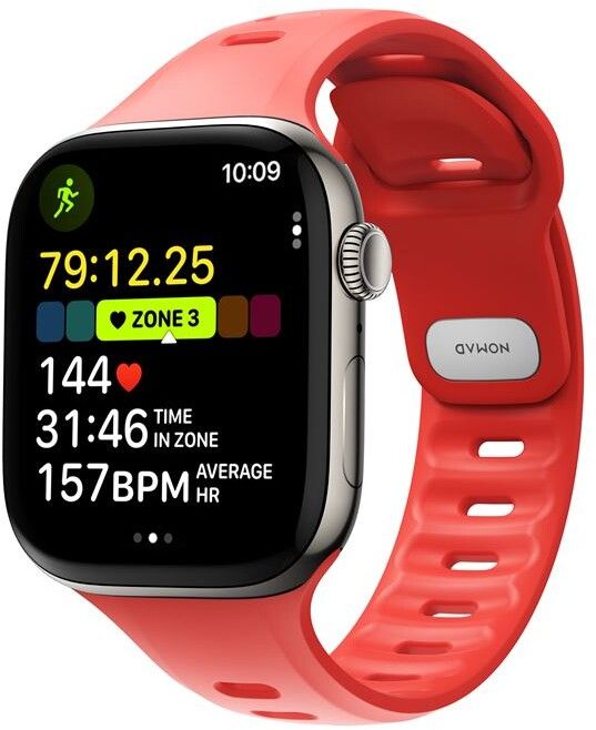 Nomad Tempo Band (Watch 46/45/44/42mm) - Svart | Apple Watch - Generella tillbehör - Armband - Series 1-9 42-45mm - Silikonarmband | AlltMobil