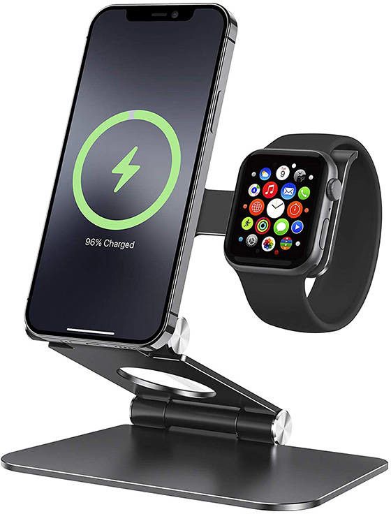Omoton Foldable Charger Stand with Watch Holder MS03 - Grå