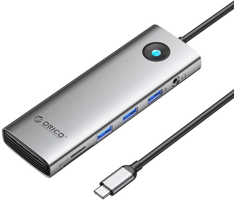 Orico PW11-10P USB-C 10-in-1 Multifunction Hub - Grå