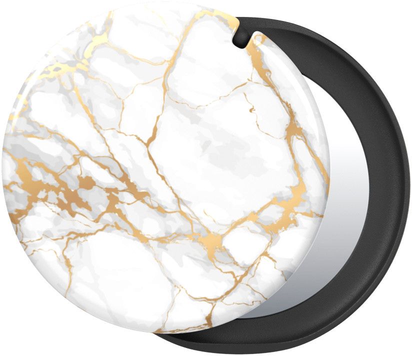 PopSockets PopTop Mirror Luxe - Vit/rosa marmor