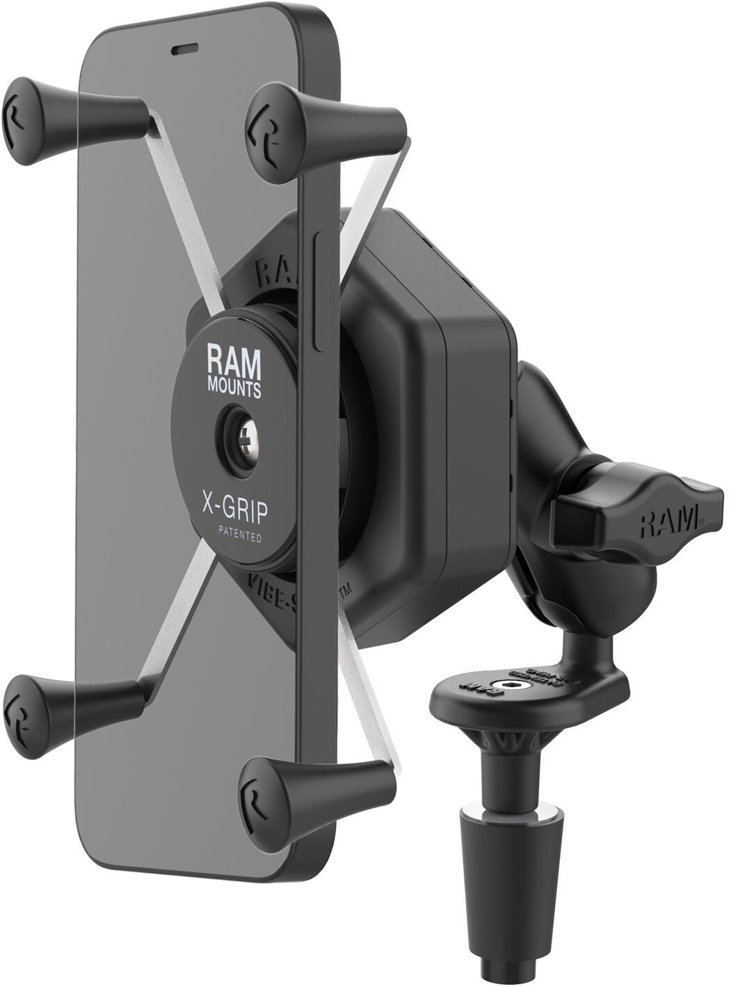 RAM Mount X-Grip Large Phone Mount with Vibe-Safe & Fork Stem Base (iPhone Max/Plus) |  | AlltMobil