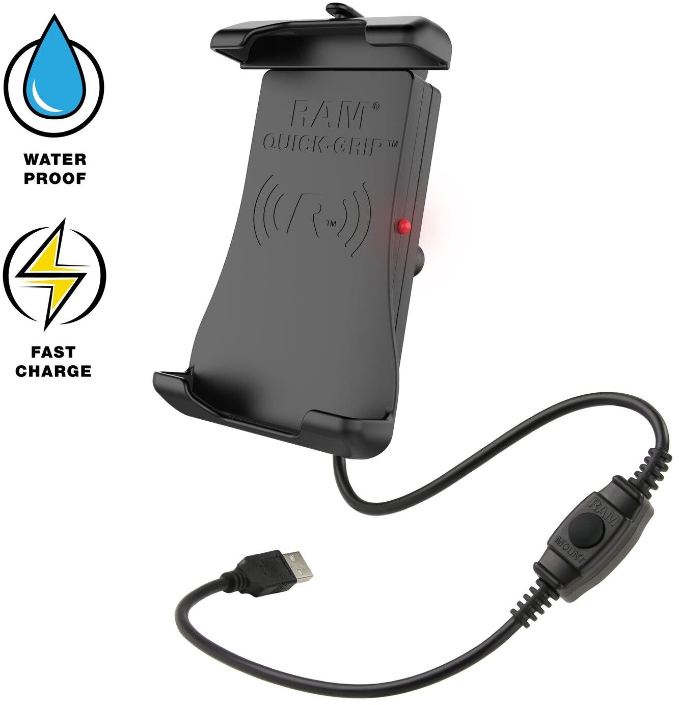 RAM Mount Quick-Grip 15W Waterproof Wireless Charging Holder with Ball |  | AlltMobil