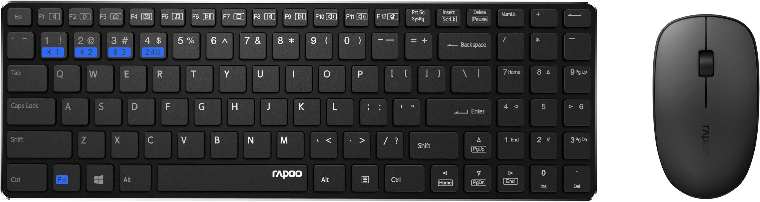 Rapoo 9300M Set med Tangentbord & mus
