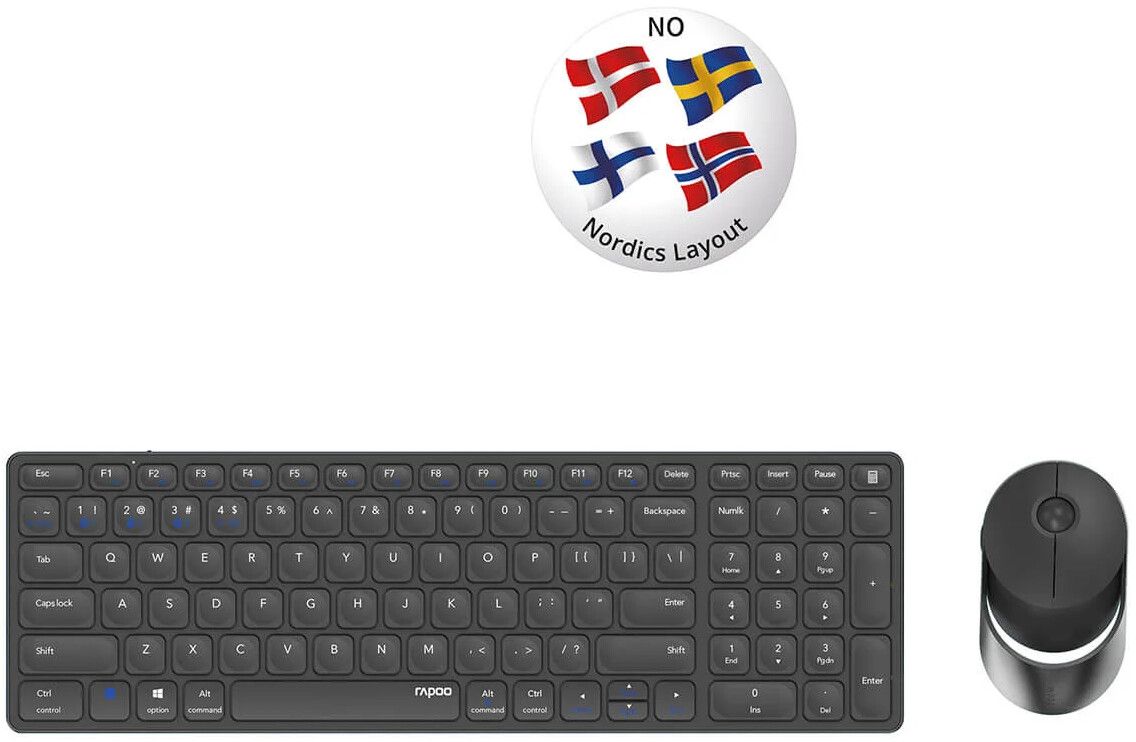 Rapoo 9750M Keyboard and Mouse Set - Vit | iPad - Generella iPad-tillbehör - Möss & tangentbord - Tangentbord - Trådlösa | AlltMobil